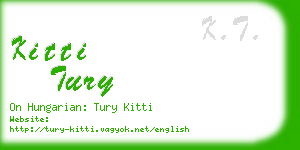 kitti tury business card